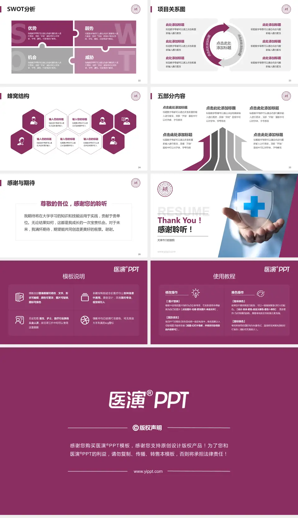 天津市口腔医院个人求职应聘简历PPT模板16:9格式幻灯片预览图4