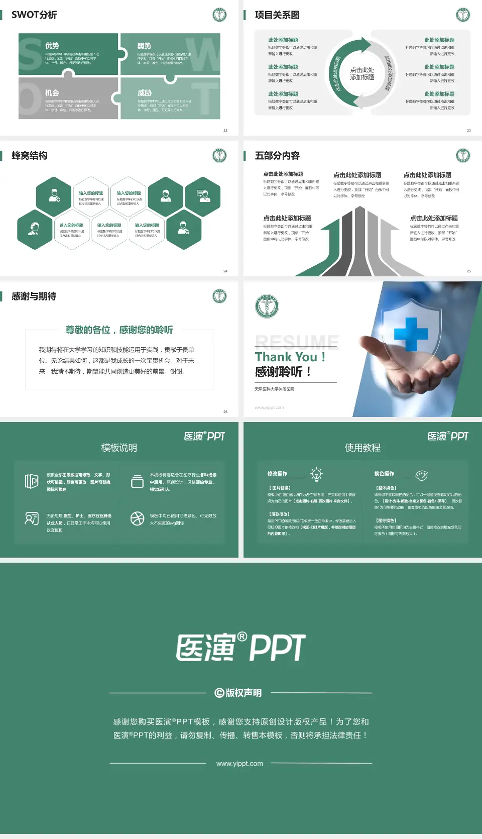 天津医科大学肿瘤医院个人求职应聘简历PPT模板16:9格式幻灯片预览图4