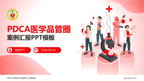 中国人民解放军总医院第一附属医院品管圈PDCA演示专用PPT模板