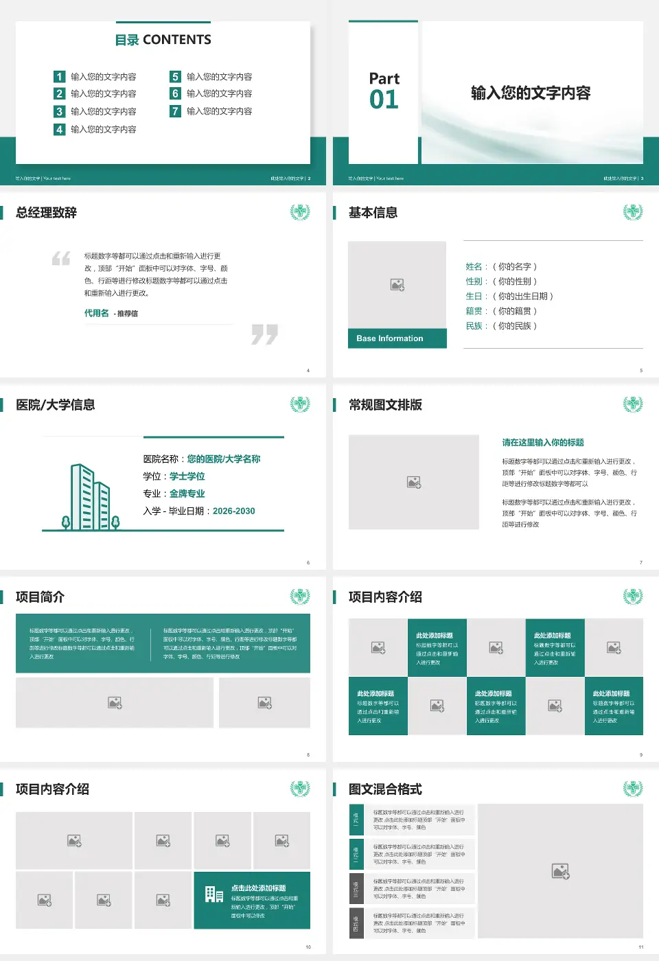 随州市曾都医院个人求职应聘简历PPT模板16:9格式幻灯片预览图2