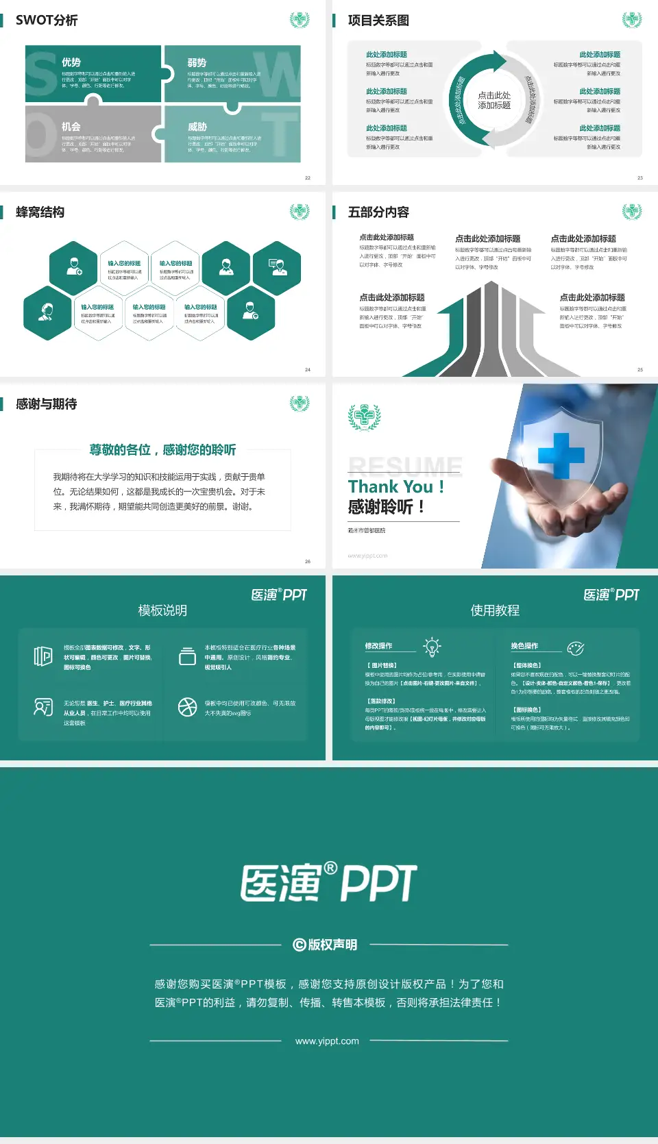 随州市曾都医院个人求职应聘简历PPT模板16:9格式幻灯片预览图4