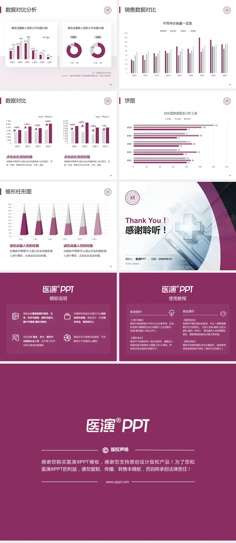 天津市口腔医院医疗行业比赛专用PPT模板4:3格式幻灯片预览图7