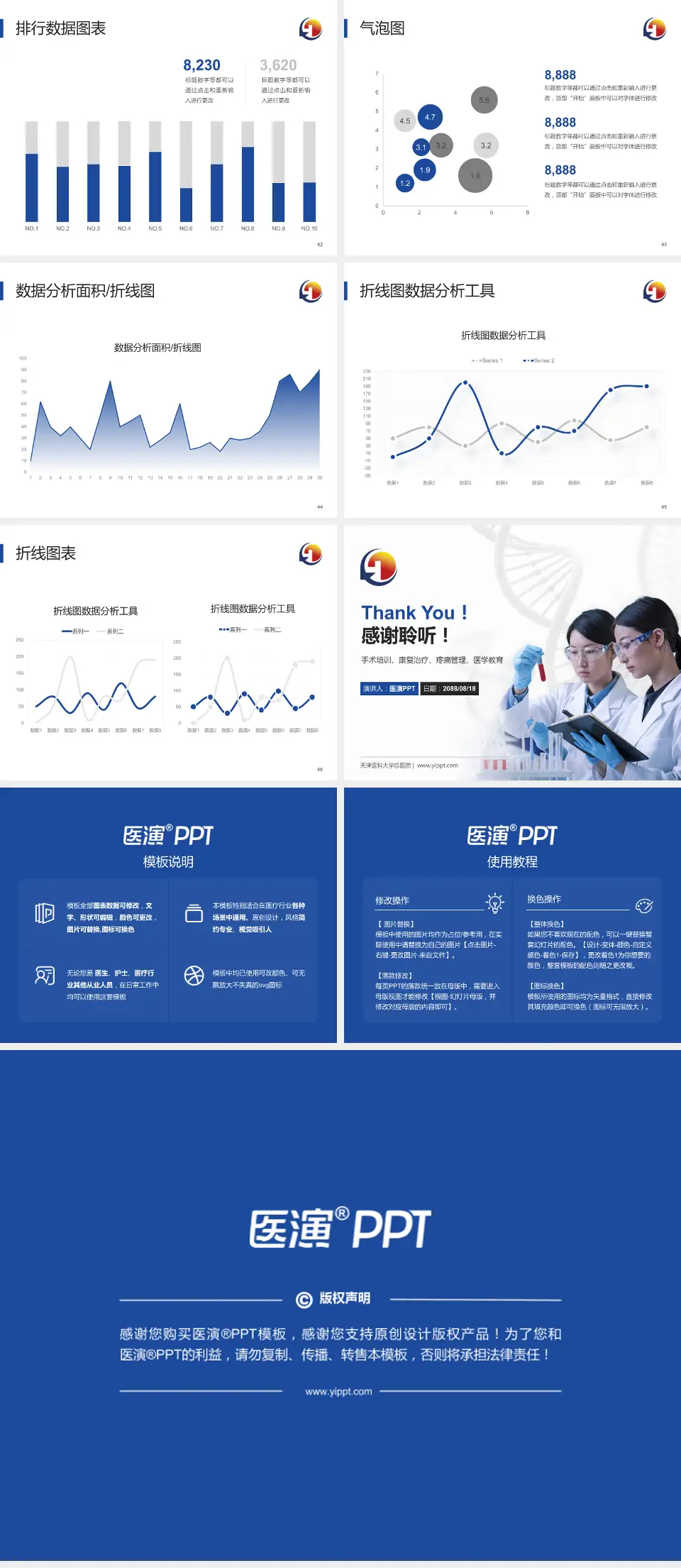 天津医科大学总医院科研成果展示PPT模板4:3格式幻灯片预览图6