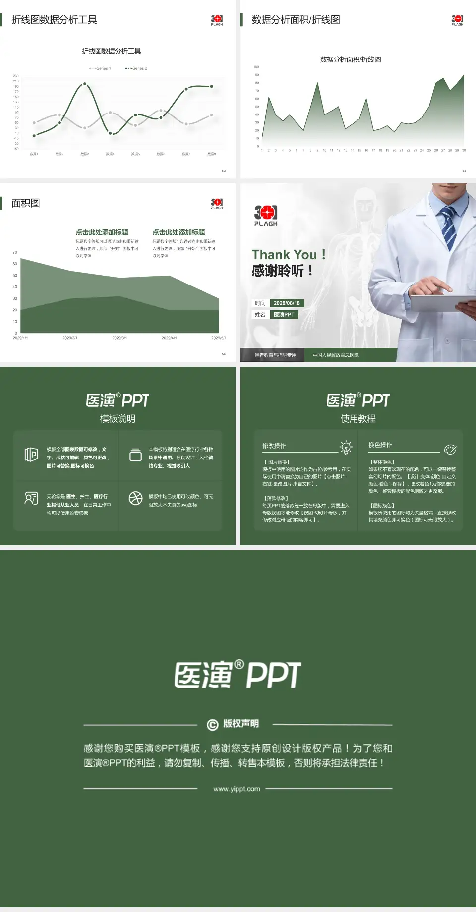 中国人民解放军总医院患者教育与指导PPT模板4:3格式幻灯片预览图7