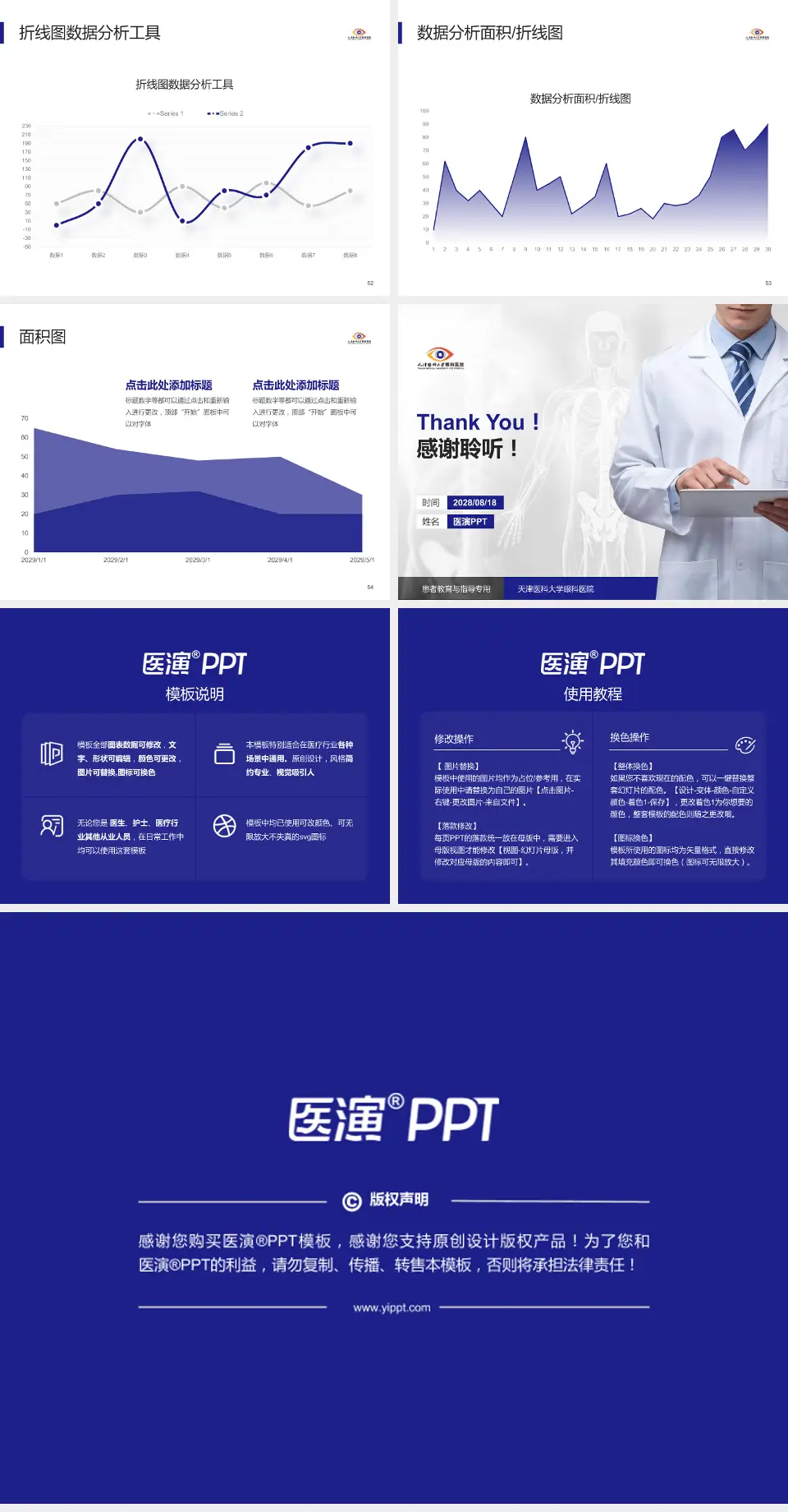 天津医科大学眼科医院患者教育与指导PPT模板4:3格式幻灯片预览图7