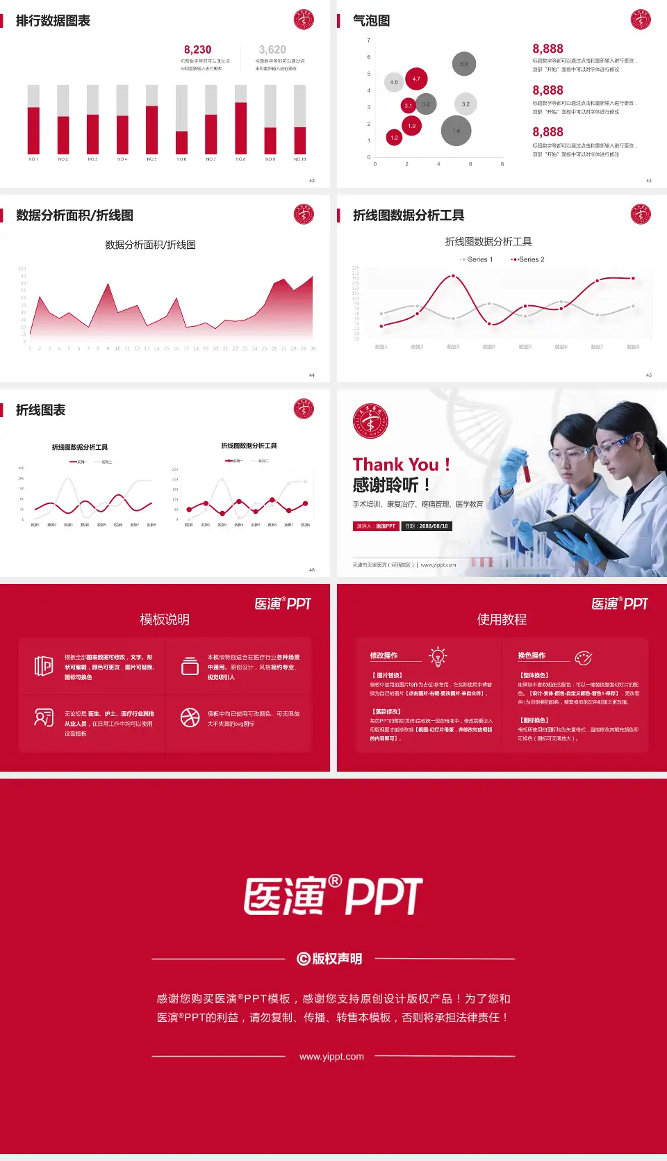 天津市天津医院（河西院区）科研成果展示PPT模板16:9格式幻灯片预览图6