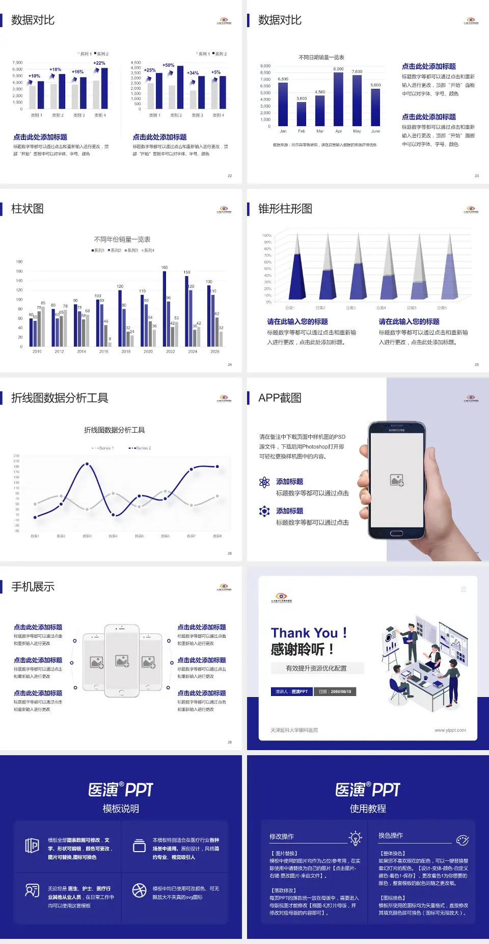 天津医科大学眼科医院财务与预算报告PPT模板4:3格式幻灯片预览图4