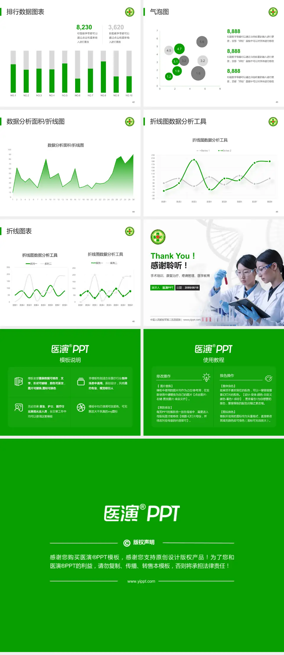 中国人民解放军第二五四医院科研成果展示PPT模板4:3格式幻灯片预览图6