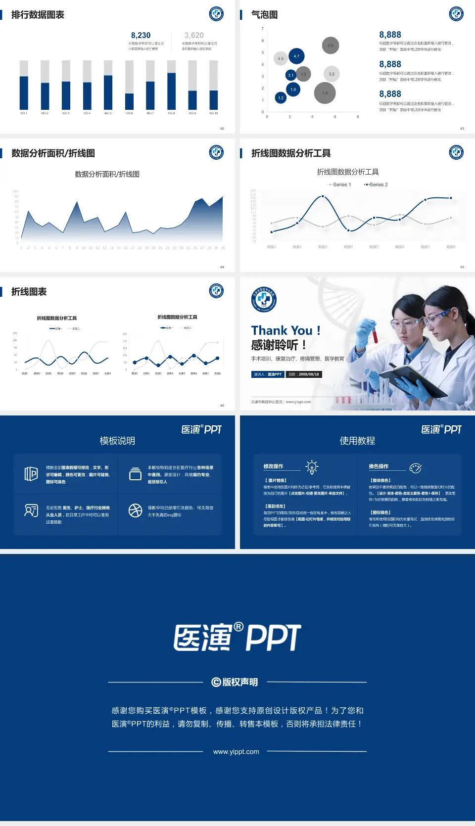 天津市第四中心医院科研成果展示PPT模板16:9格式幻灯片预览图6