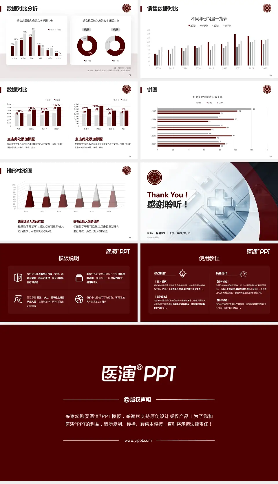 鄂州市中医院医疗行业比赛专用PPT模板16:9格式幻灯片预览图7