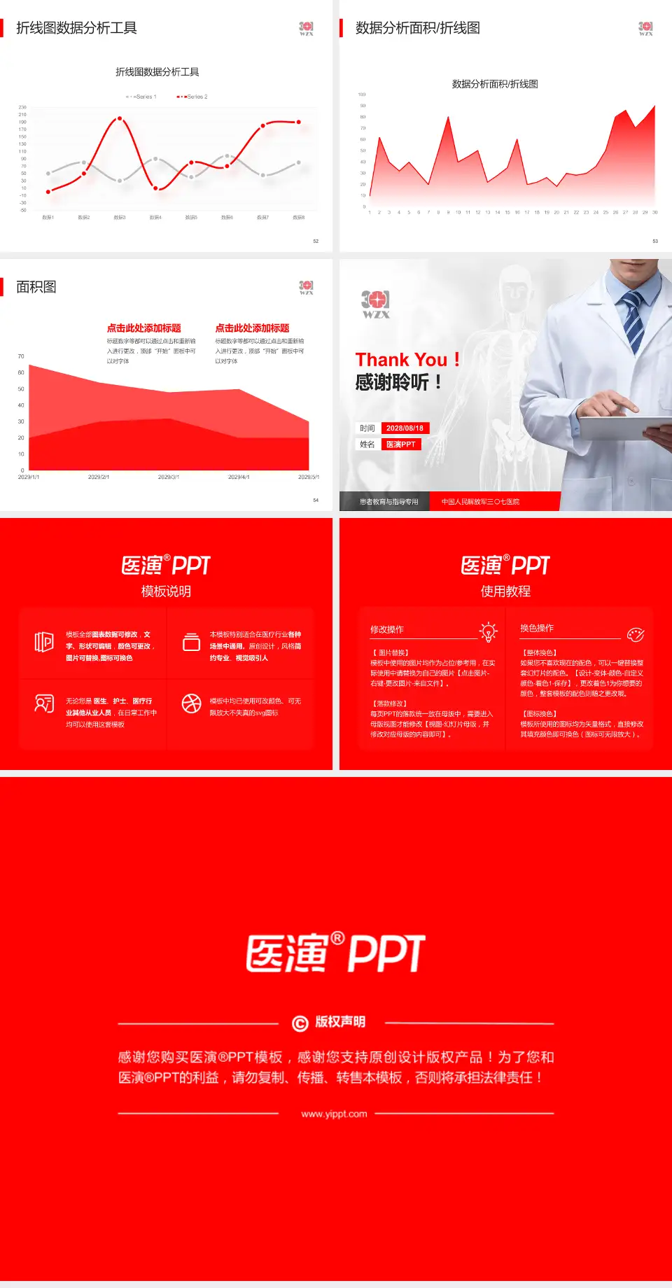 中国人民解放军三〇七医院患者教育与指导PPT模板4:3格式幻灯片预览图7