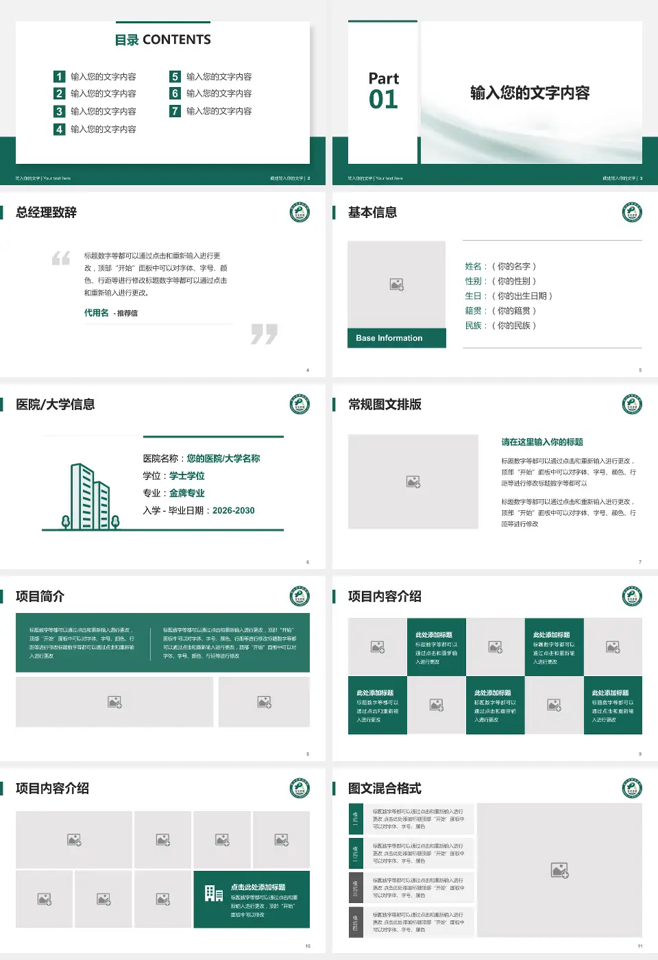 武汉市第四医院古田院区个人求职应聘简历PPT模板16:9格式幻灯片预览图2