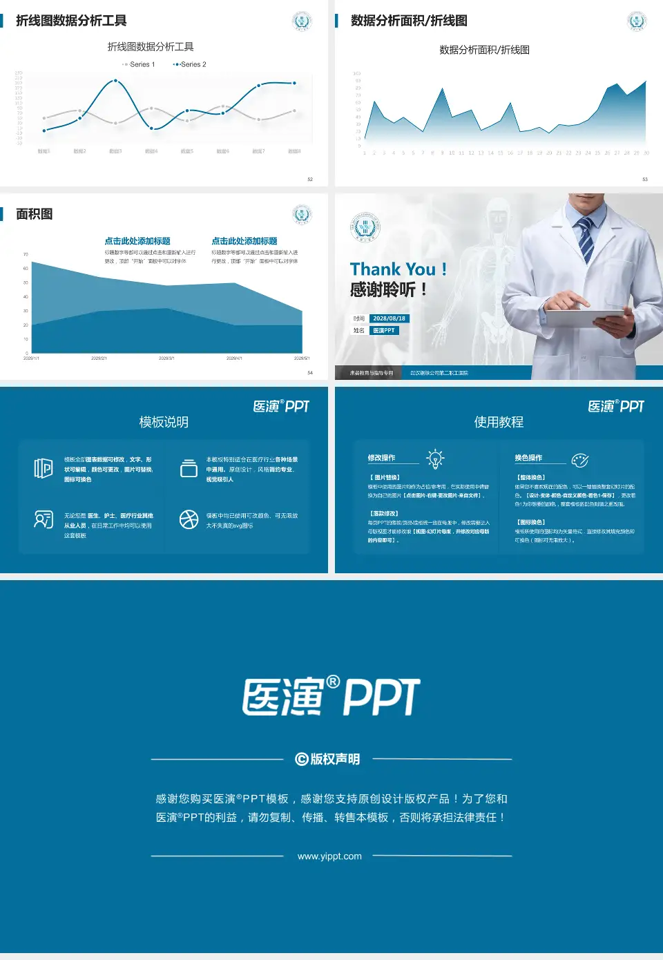 武汉钢铁公司第二职工医院患者教育与指导PPT模板16:9格式幻灯片预览图7