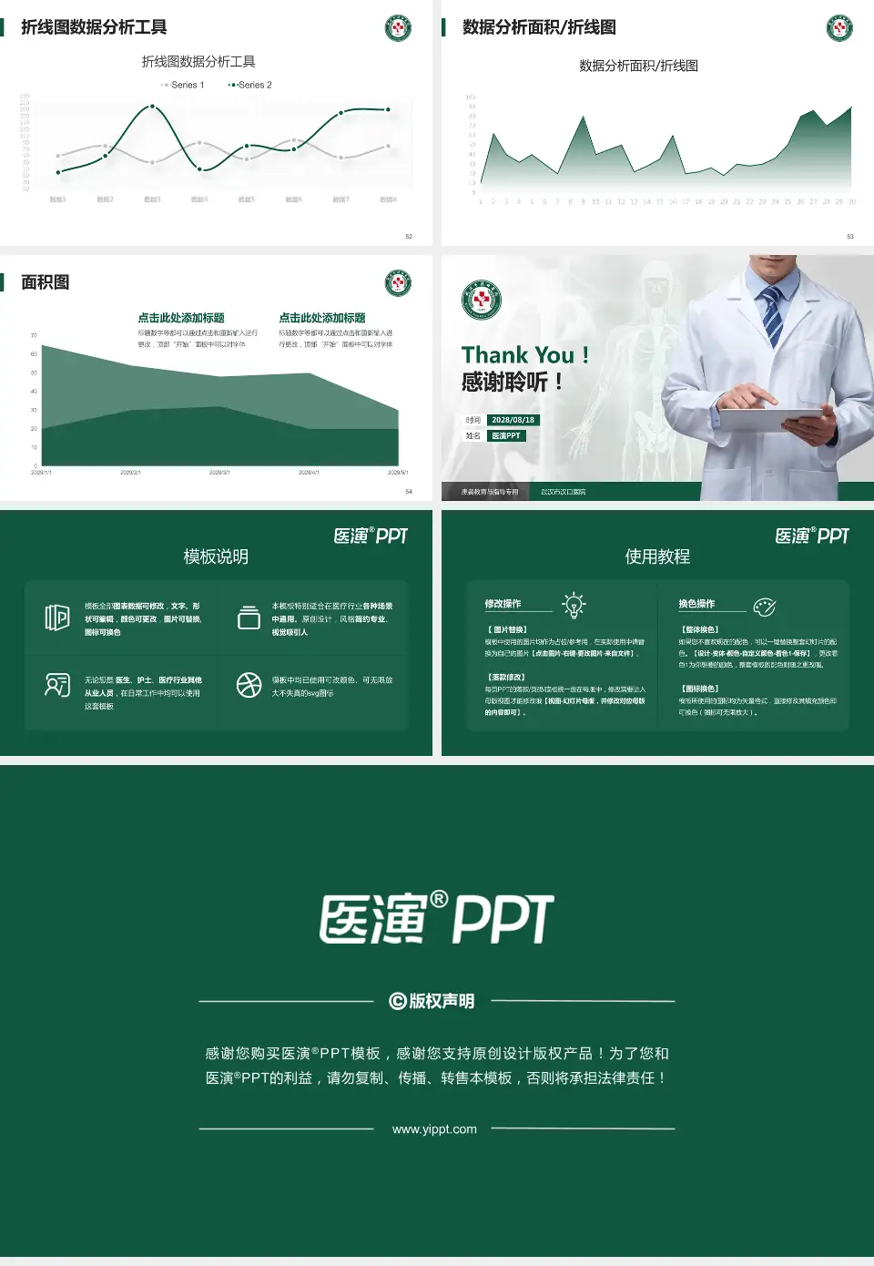 武汉市汉口医院患者教育与指导PPT模板16:9格式幻灯片预览图7