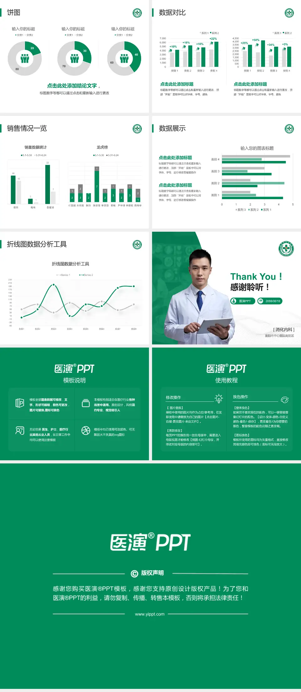 襄阳市中心医院南院区病例分享与讨论PPT模板4:3格式幻灯片预览图4