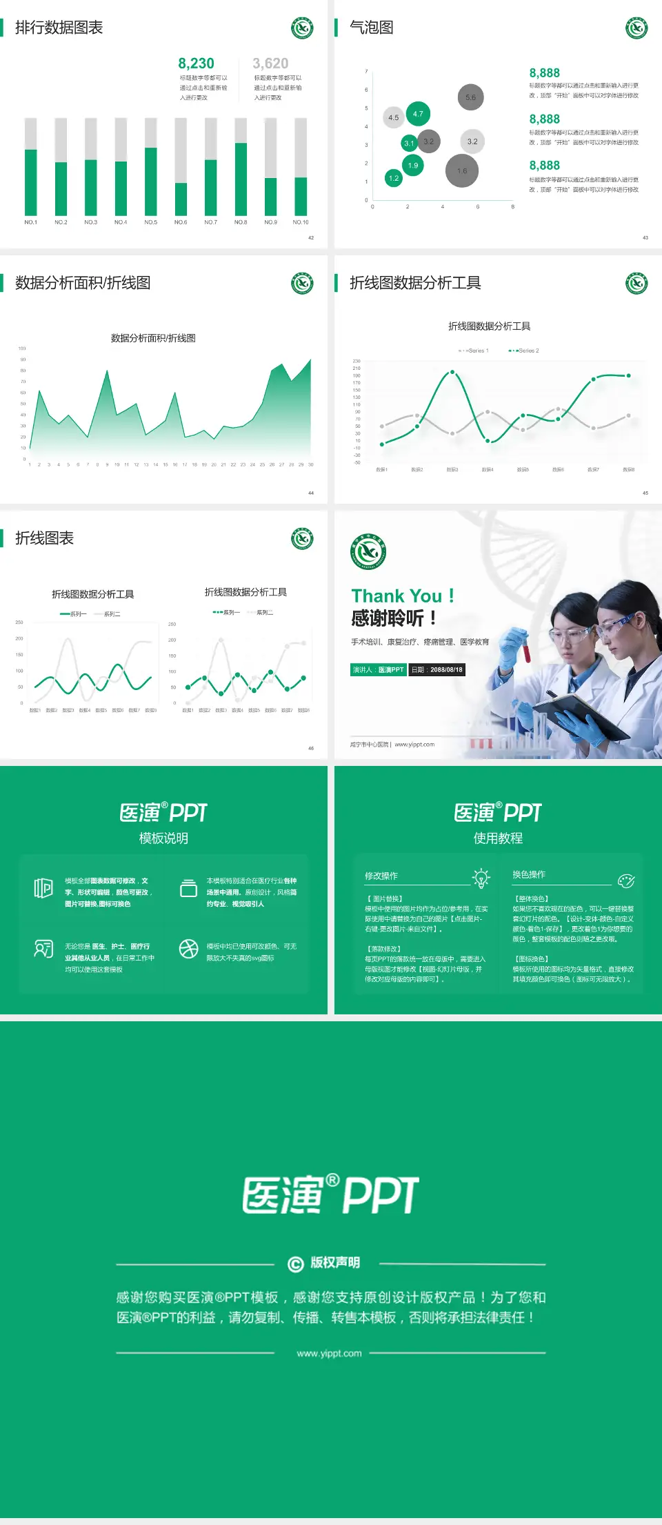 咸宁市中心医院科研成果展示PPT模板4:3格式幻灯片预览图6