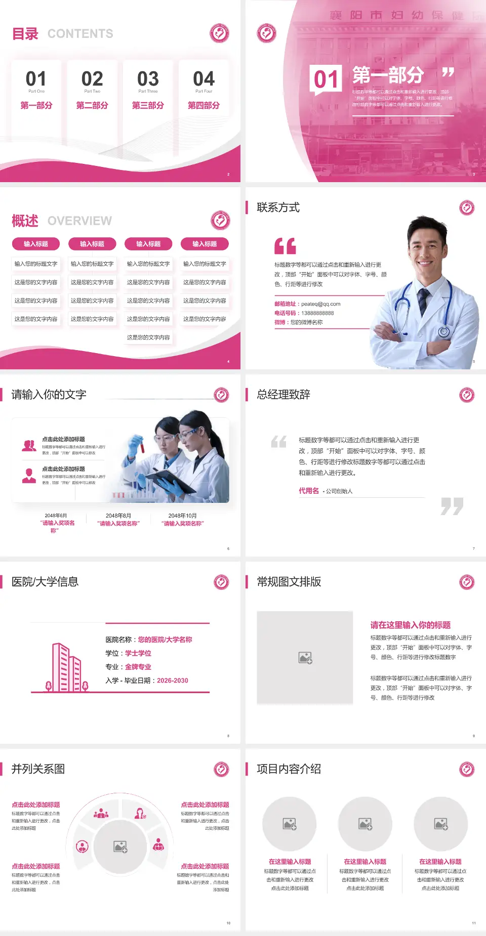 襄阳市妇幼保健院会议与研讨会PPT模板4:3格式幻灯片预览图2