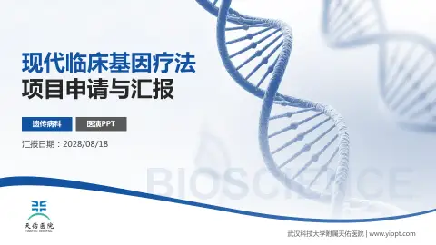 武汉科技大学附属天佑医院项目申请与汇报PPT模板