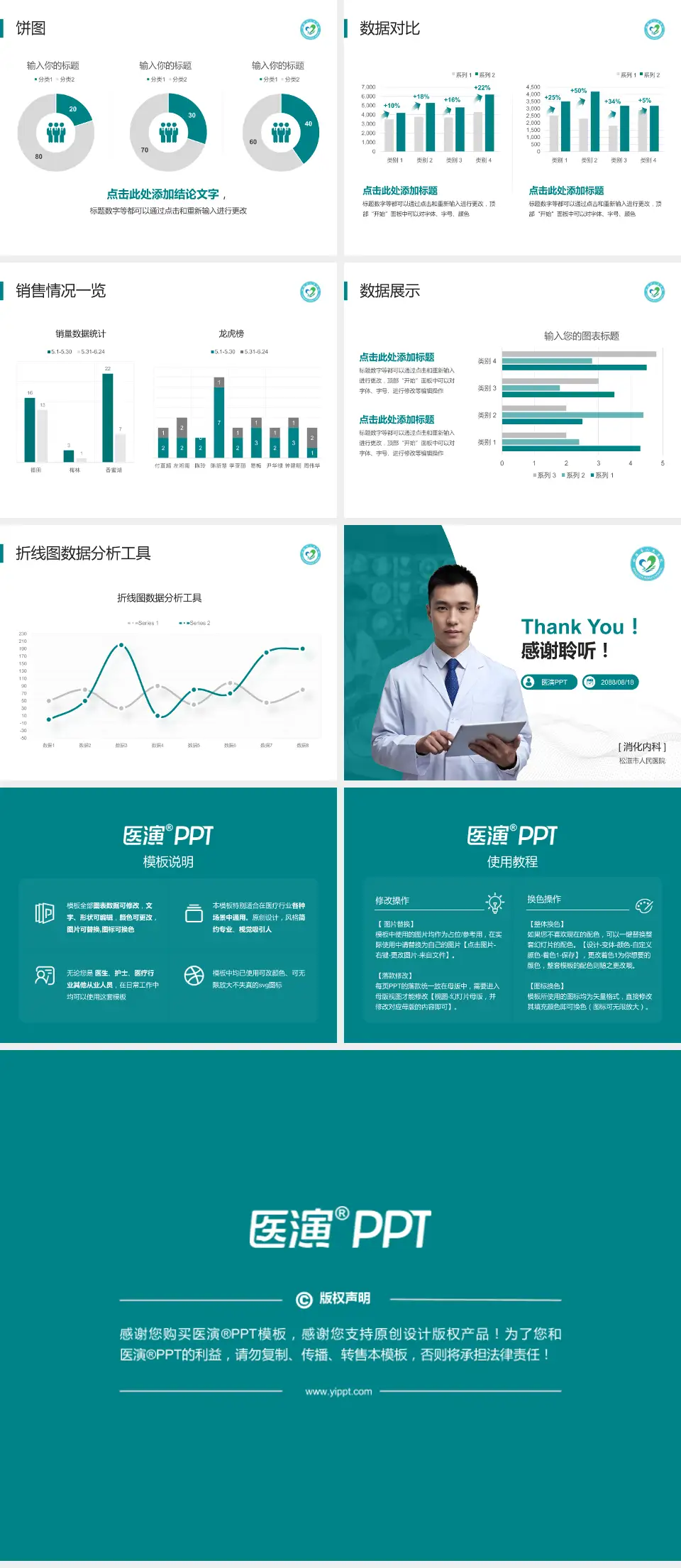 松滋市人民医院病例分享与讨论PPT模板4:3格式幻灯片预览图4