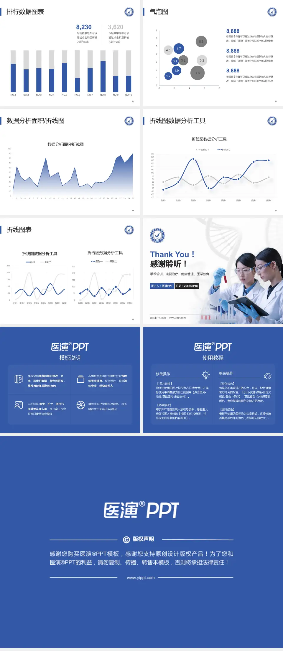 恩施市中心医院科研成果展示PPT模板4:3格式幻灯片预览图6