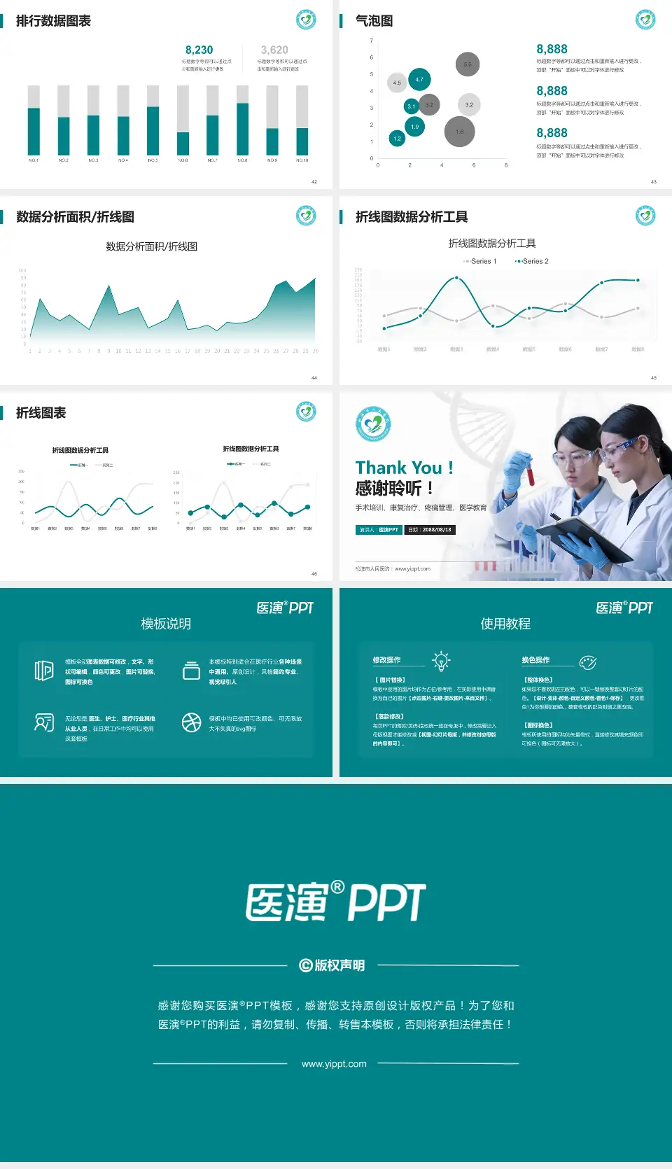 松滋市人民医院科研成果展示PPT模板16:9格式幻灯片预览图6