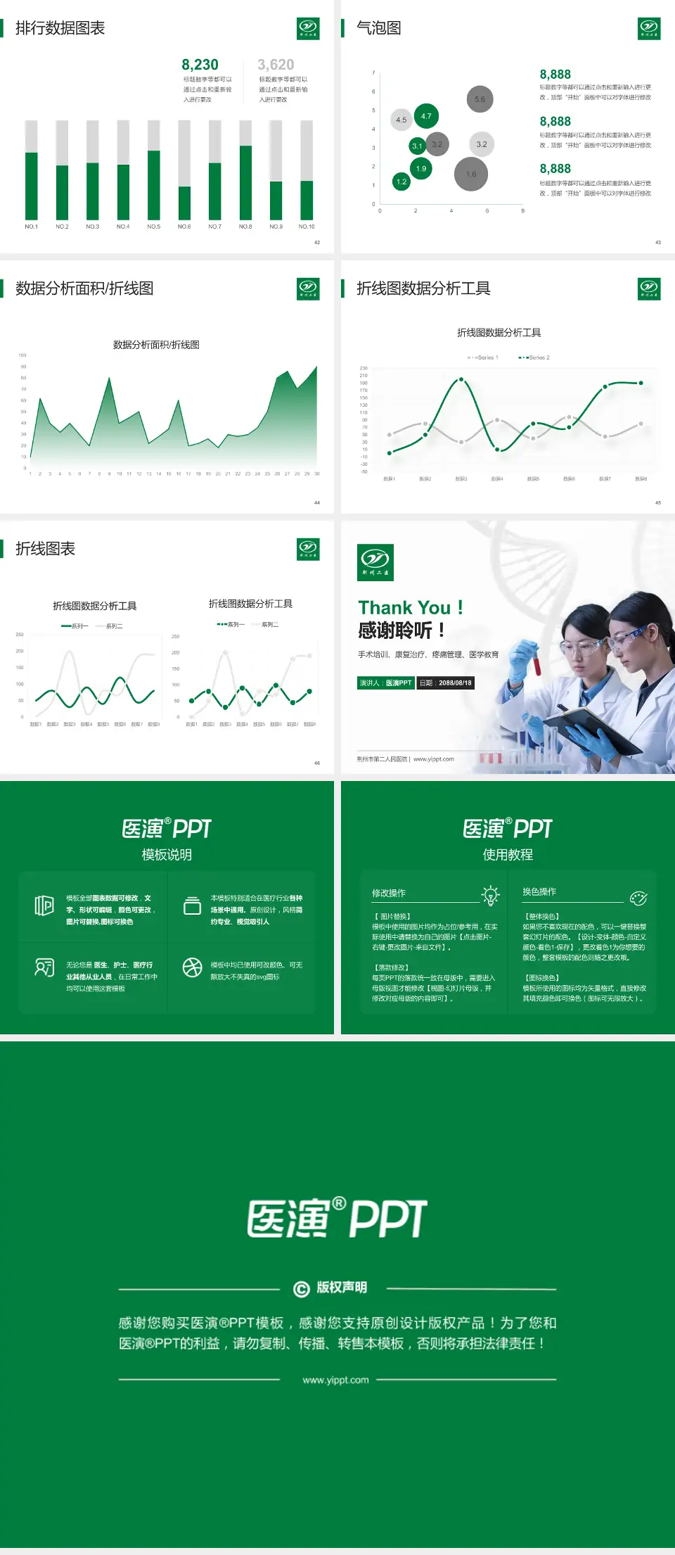 荆州市第二人民医院科研成果展示PPT模板4:3格式幻灯片预览图6
