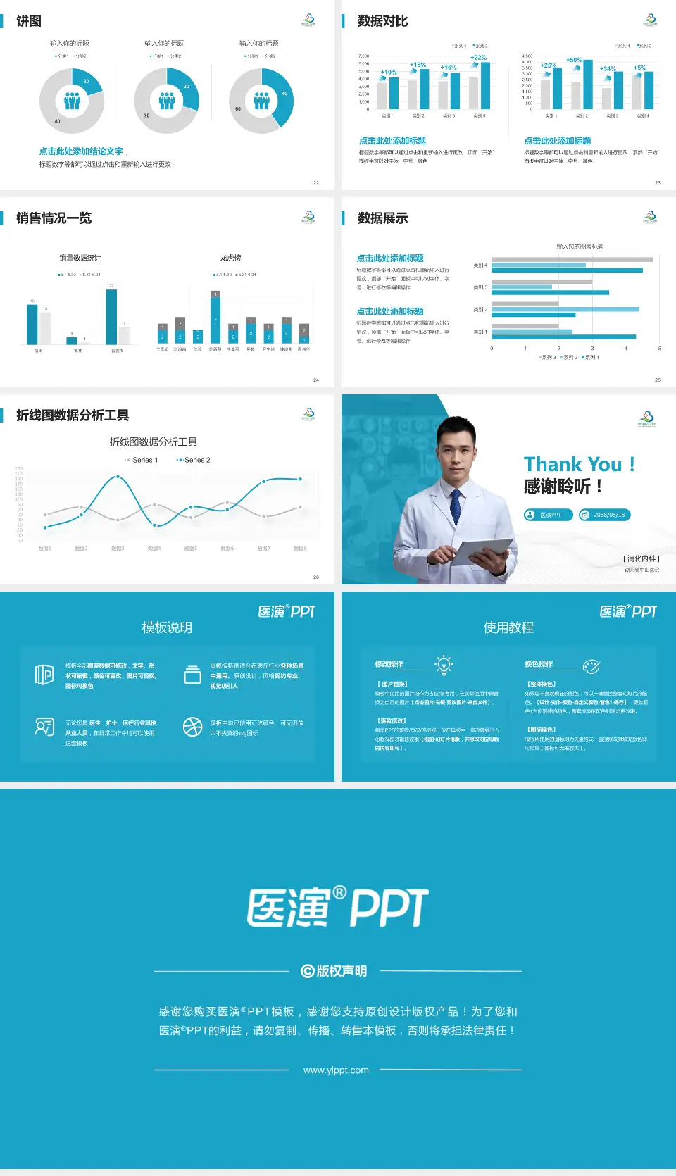 湖北省中山医院病例分享与讨论PPT模板16:9格式幻灯片预览图4