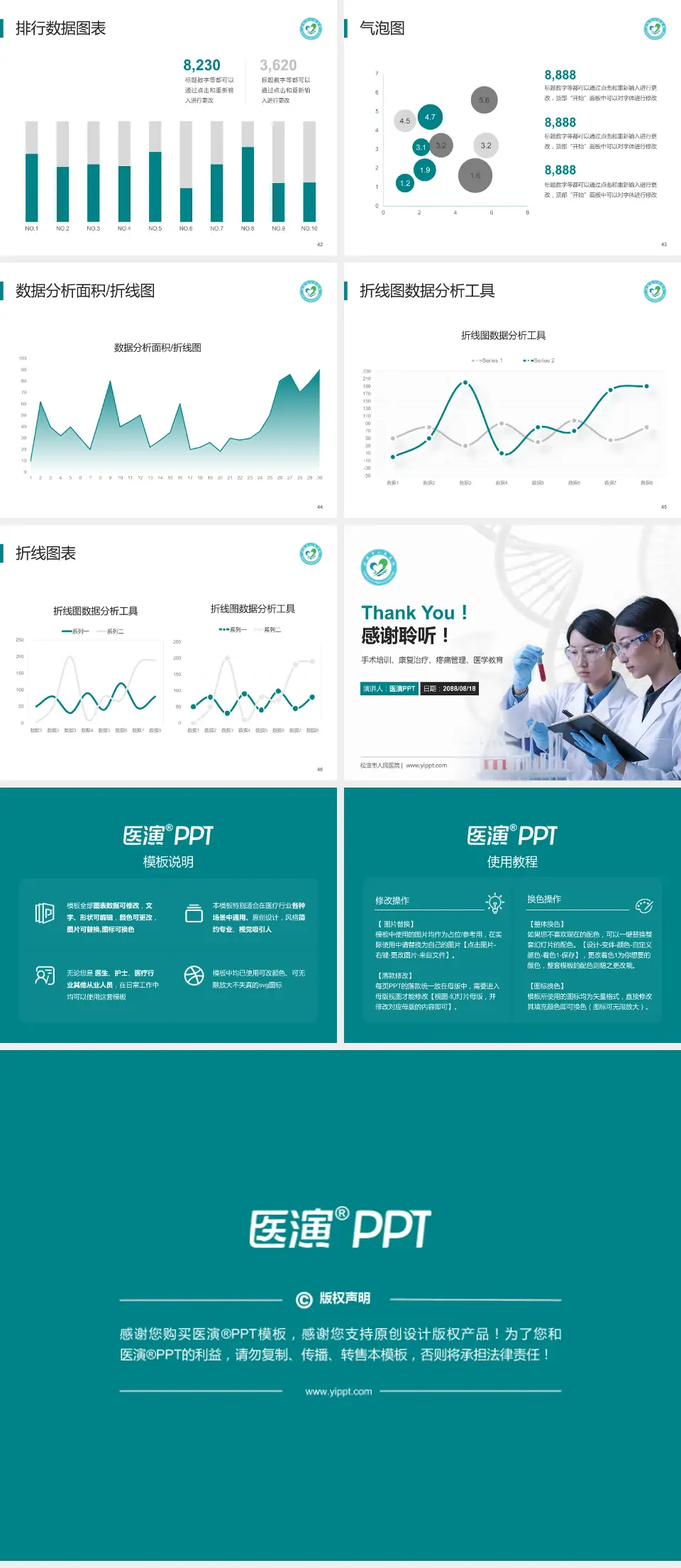 松滋市人民医院科研成果展示PPT模板4:3格式幻灯片预览图6