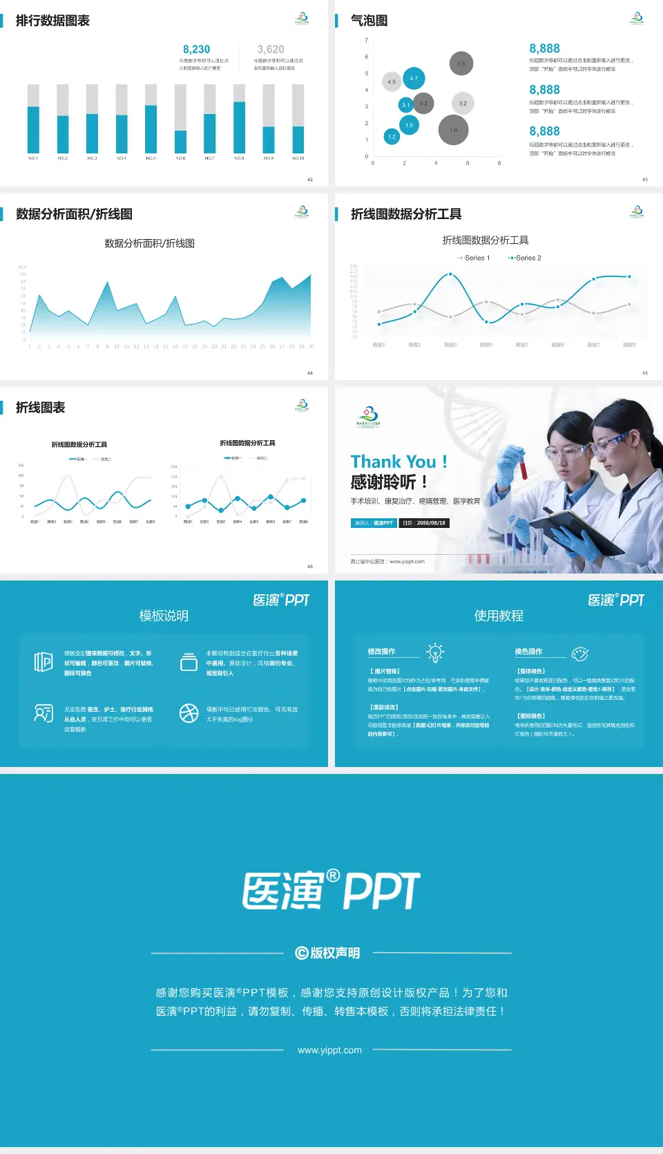 湖北省中山医院科研成果展示PPT模板16:9格式幻灯片预览图6