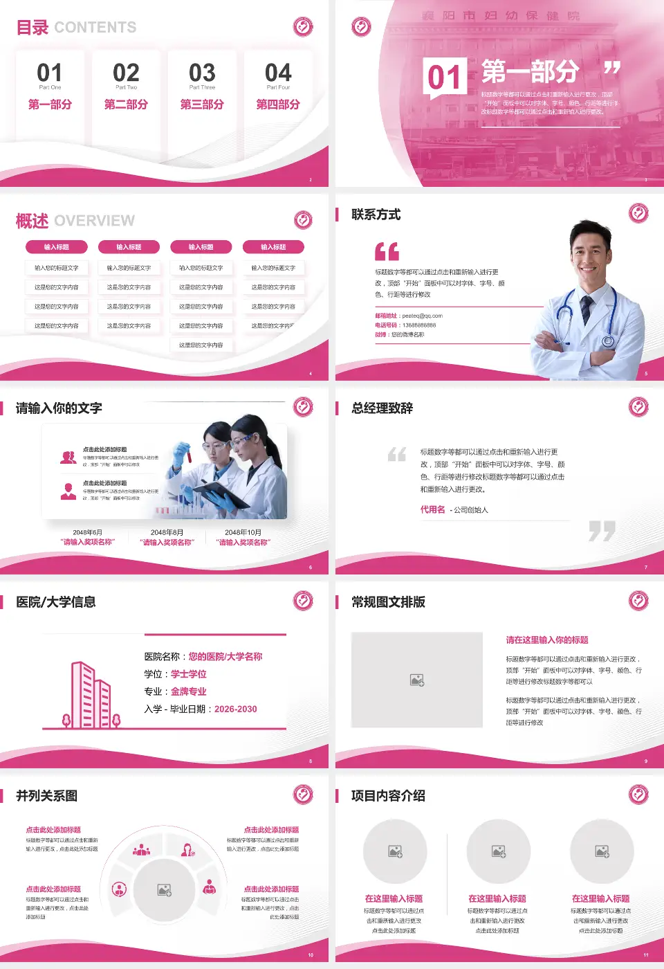 襄阳市妇幼保健院会议与研讨会PPT模板16:9格式幻灯片预览图2