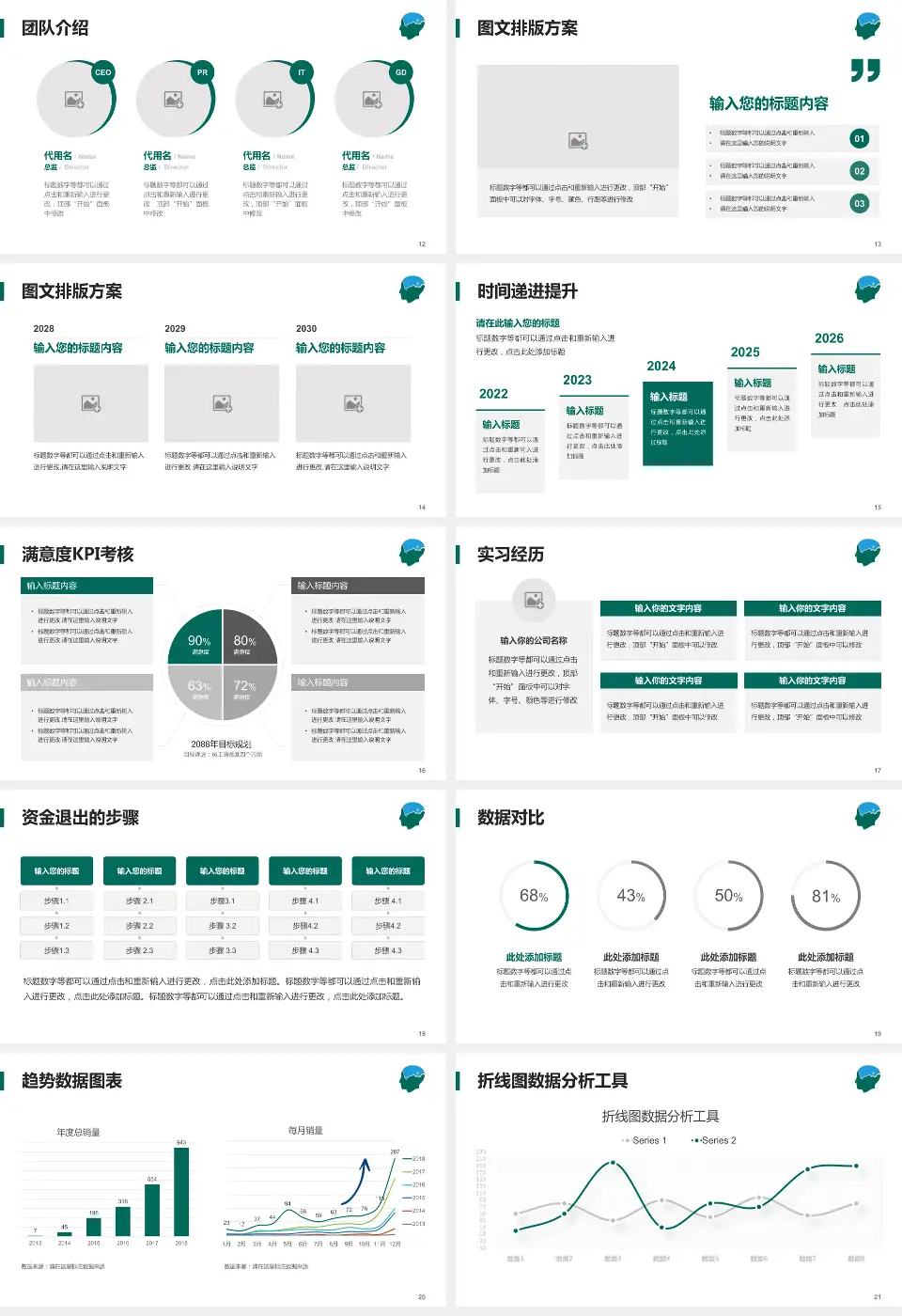 武汉脑科医院培训与教育PPT模板16:9格式幻灯片预览图3