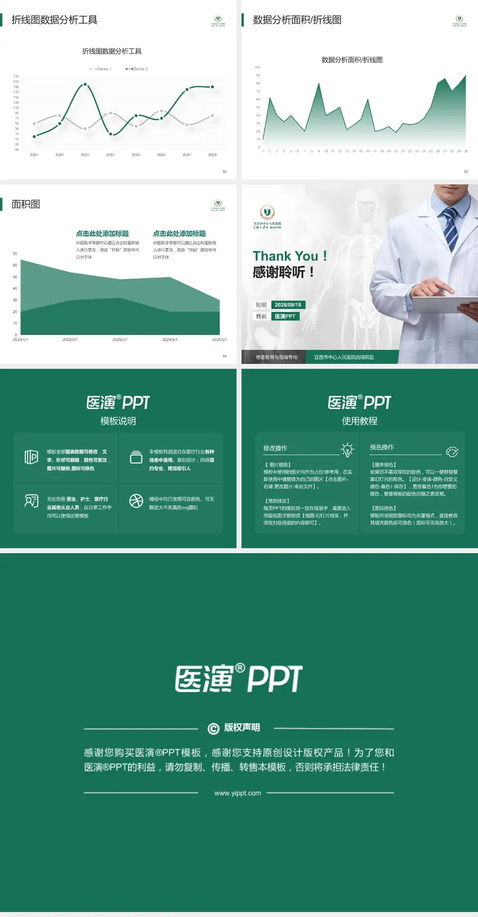 宜昌市中心人民医院西陵院区患者教育与指导PPT模板4:3格式幻灯片预览图7