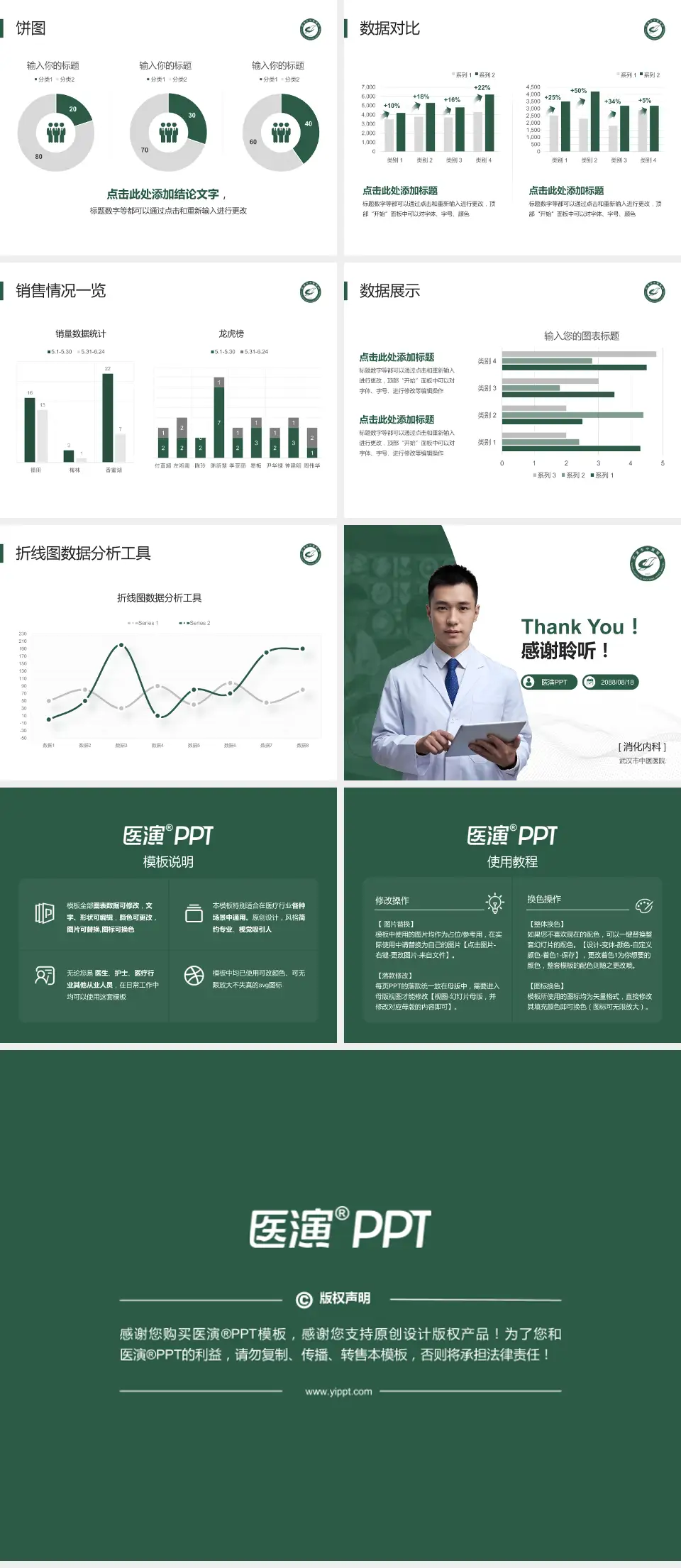 武汉市中医医院病例分享与讨论PPT模板4:3格式幻灯片预览图4