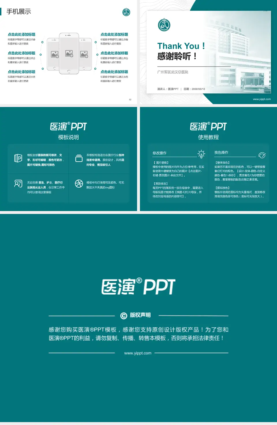 广州军区武汉总医院医院管理报告PPT模板4:3格式幻灯片预览图7