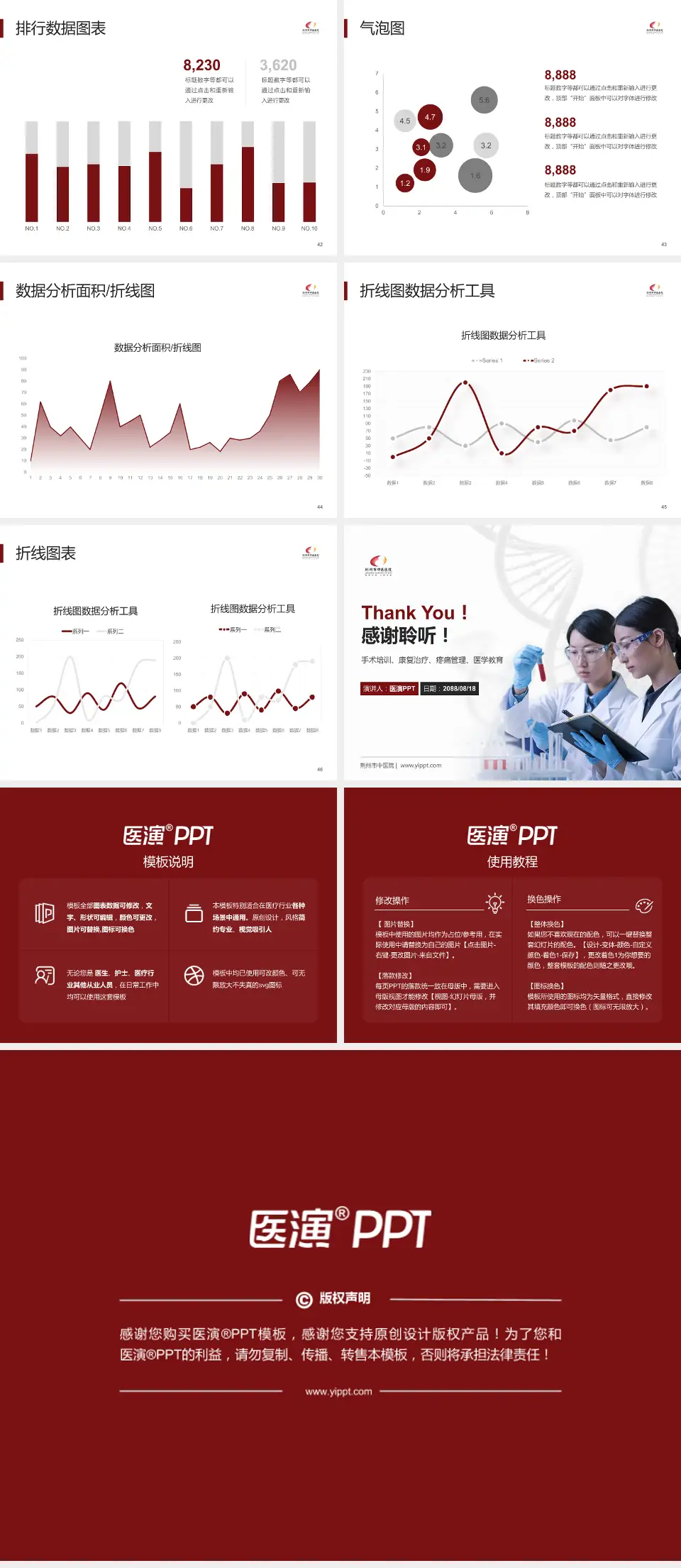 荆州市中医院科研成果展示PPT模板4:3格式幻灯片预览图6