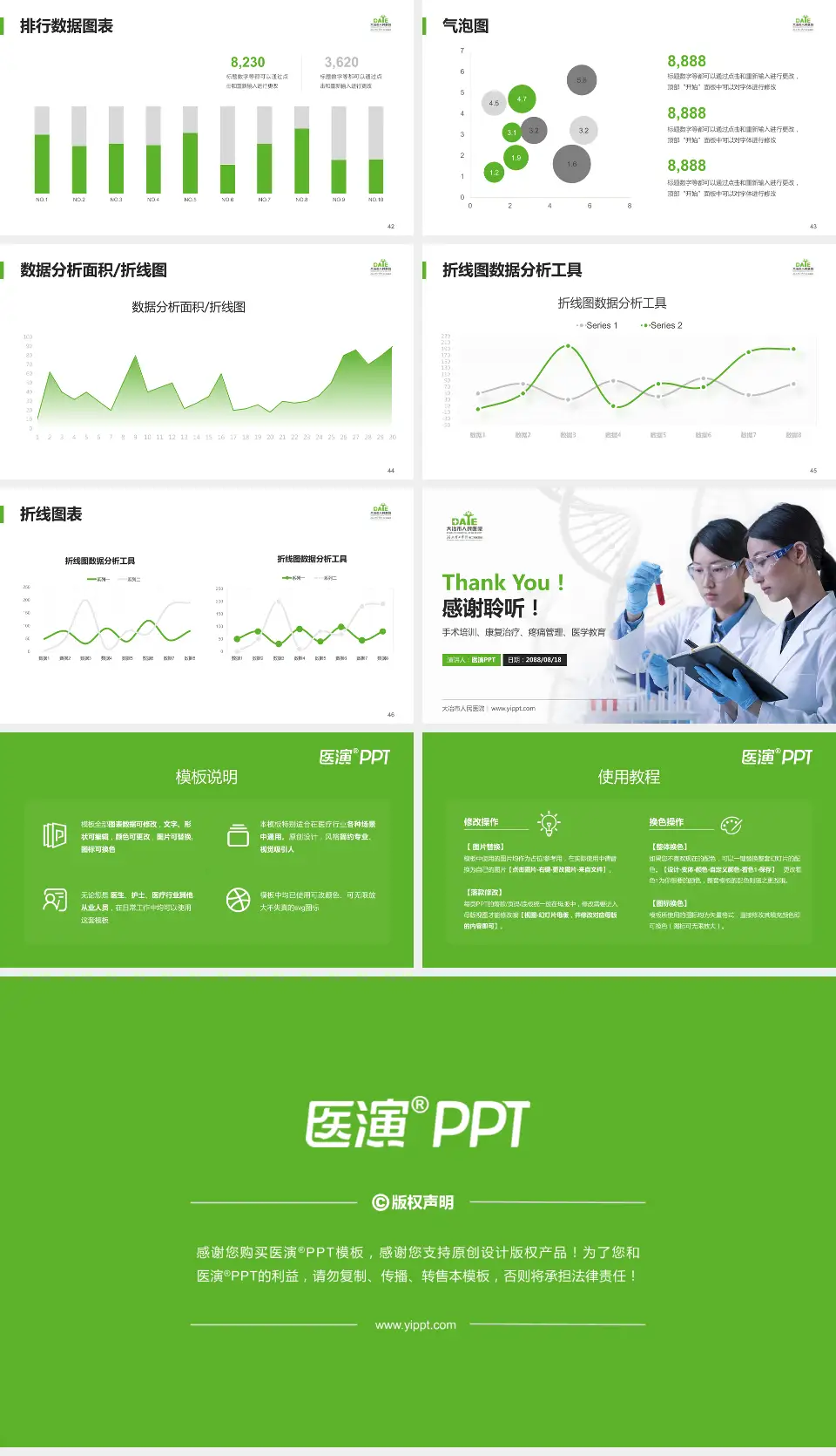 大冶市人民医院科研成果展示PPT模板16:9格式幻灯片预览图6