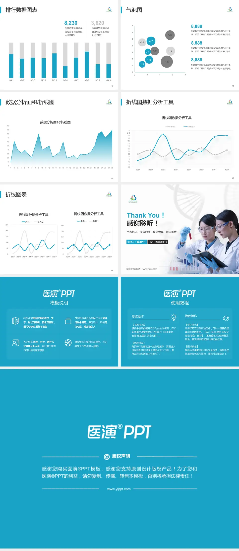 湖北省中山医院科研成果展示PPT模板4:3格式幻灯片预览图6