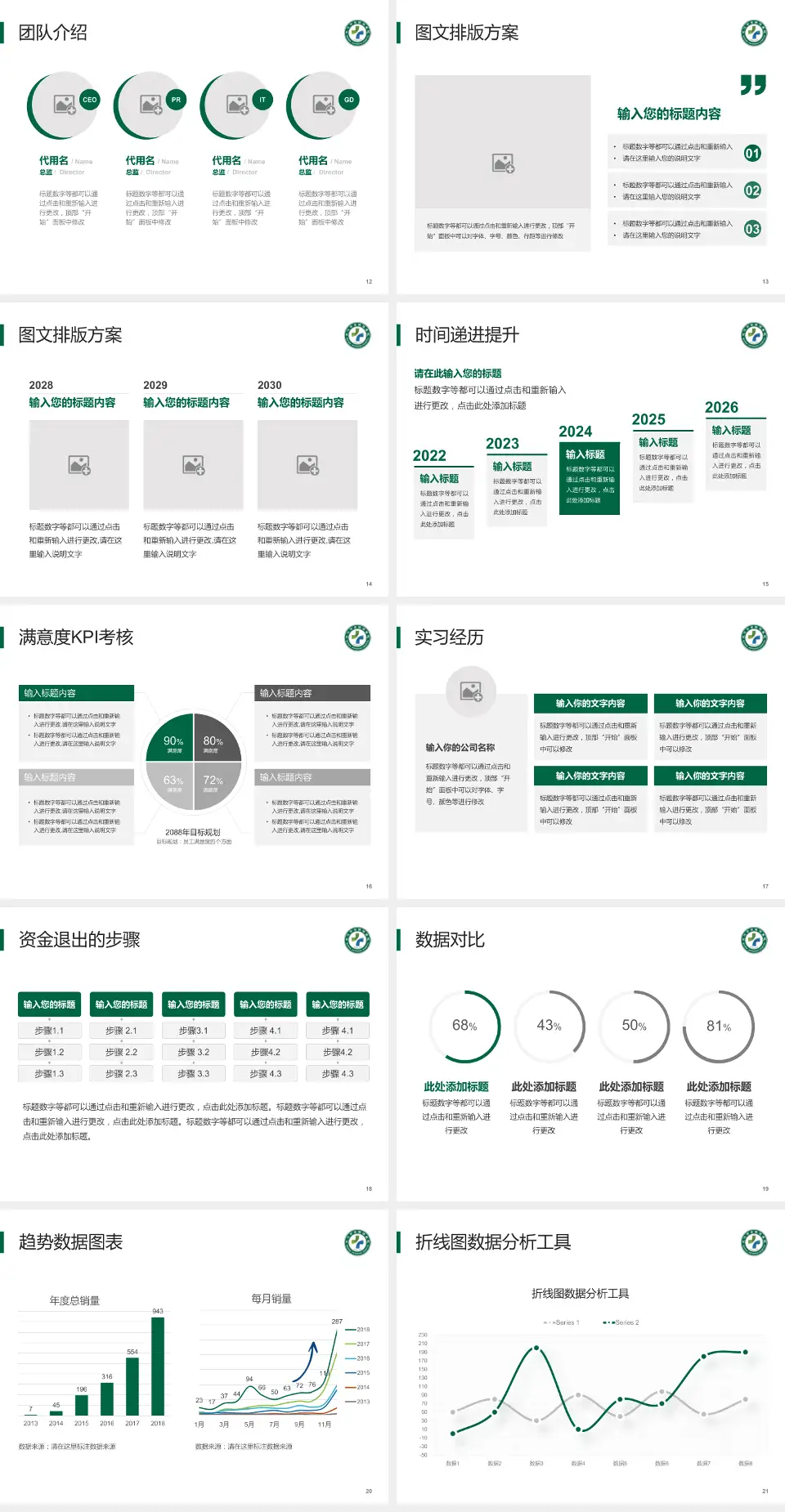 武汉市金银潭医院培训与教育PPT模板4:3格式幻灯片预览图3