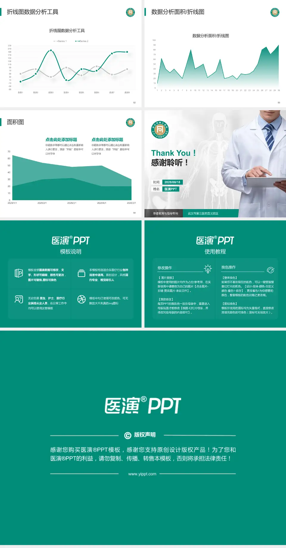 武汉市第三医院首义院区患者教育与指导PPT模板4:3格式幻灯片预览图7