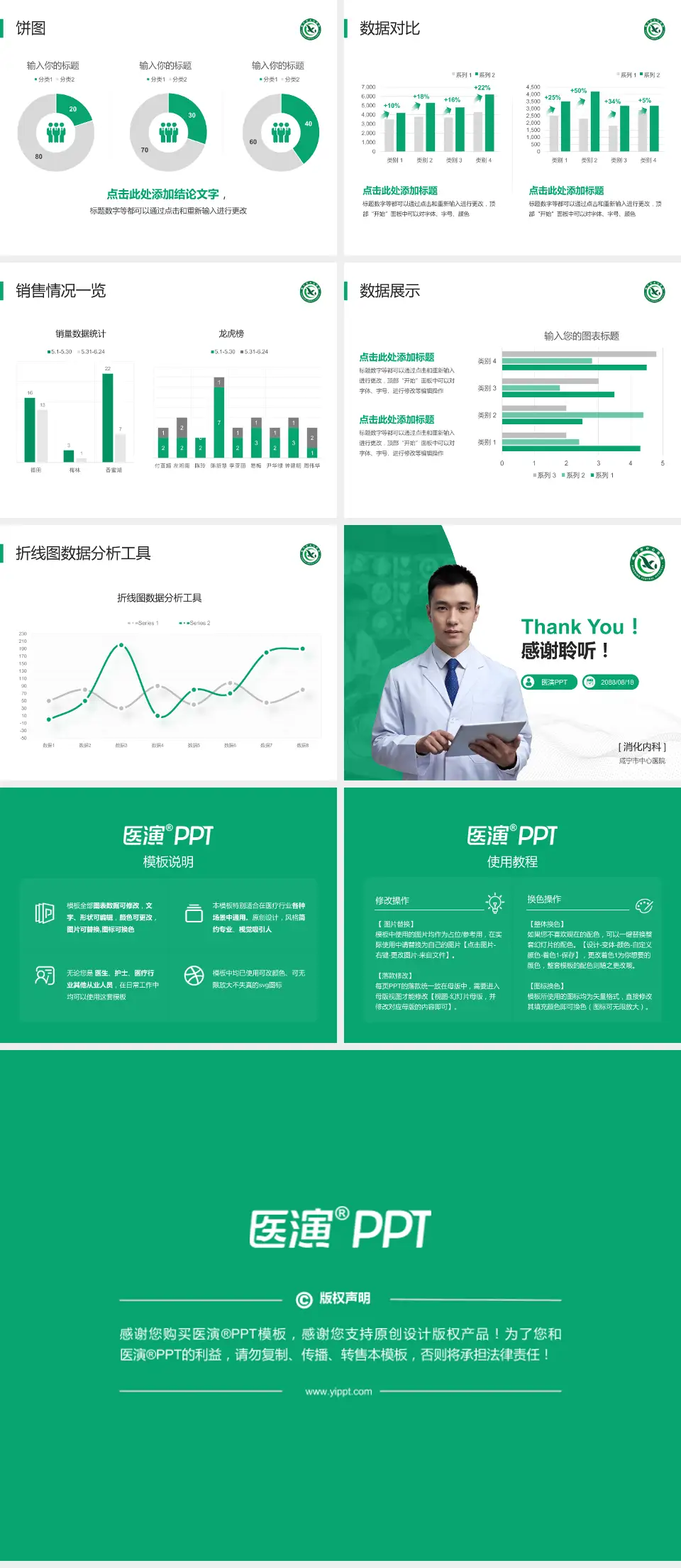 咸宁市中心医院病例分享与讨论PPT模板4:3格式幻灯片预览图4