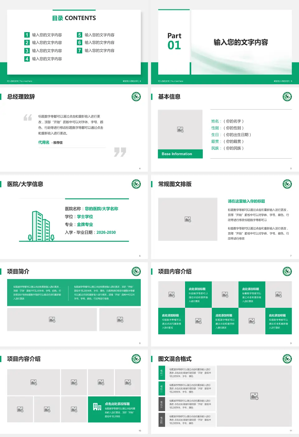 咸宁市中心医院个人求职应聘简历PPT模板16:9格式幻灯片预览图2