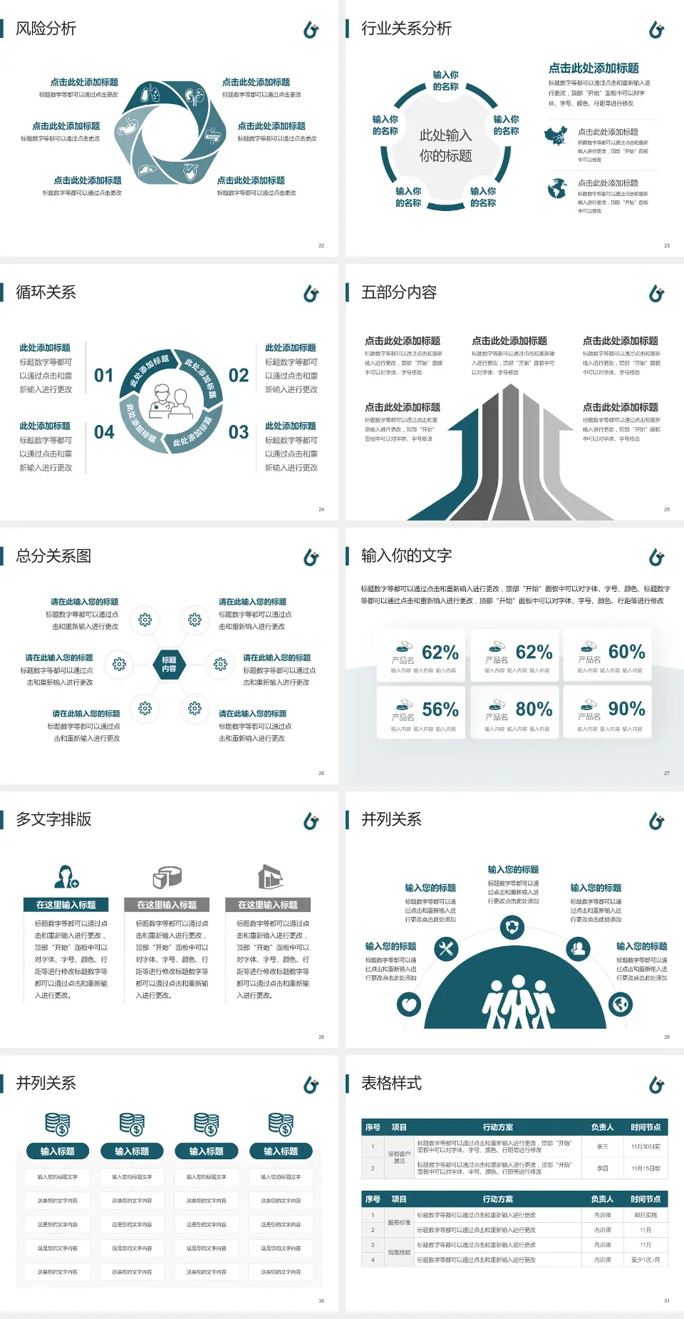 武汉市第六医院科室介绍与推广PPT模板4:3格式幻灯片预览图4