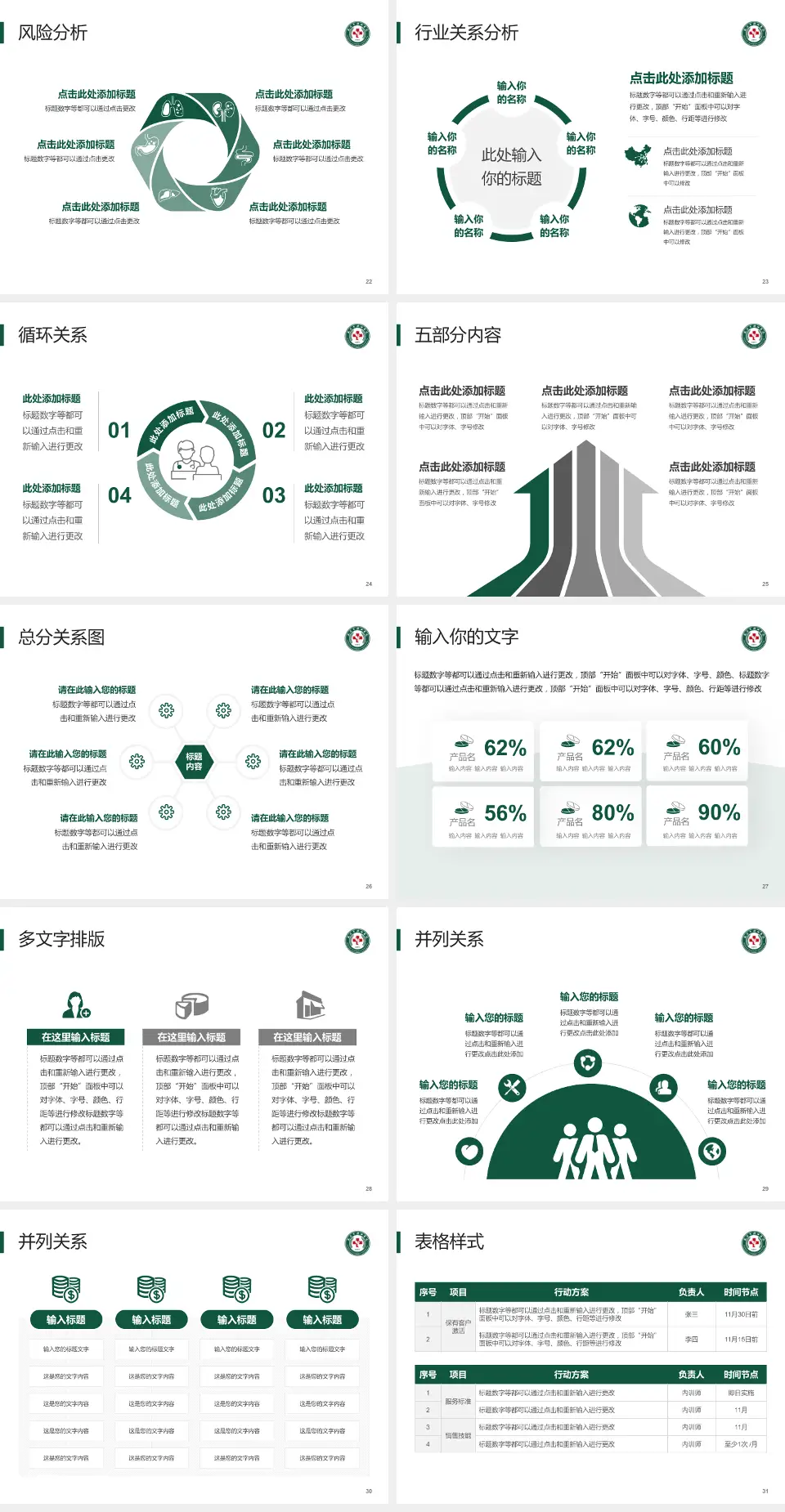 武汉市汉口医院科室介绍与推广PPT模板4:3格式幻灯片预览图4