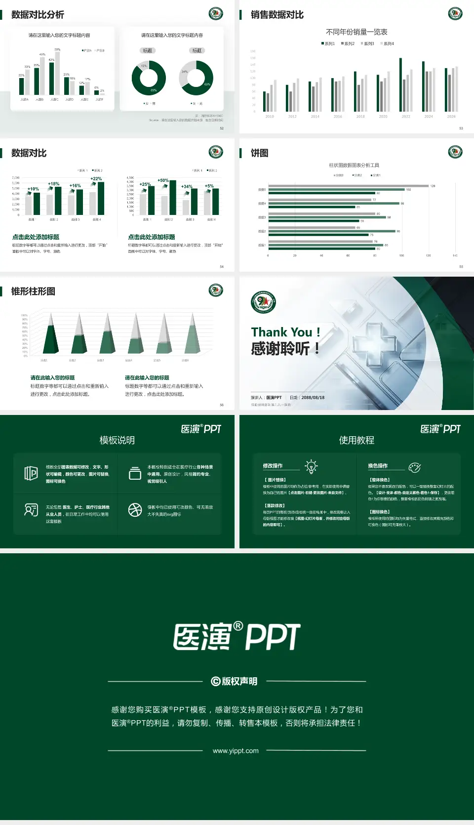 联勤保障部队第九九一医院医疗行业比赛专用PPT模板16:9格式幻灯片预览图7