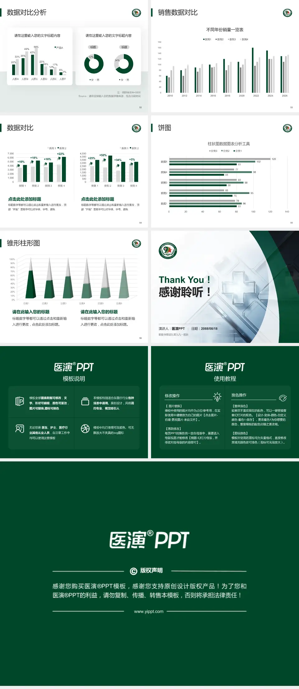 联勤保障部队第九九一医院医疗行业比赛专用PPT模板4:3格式幻灯片预览图7