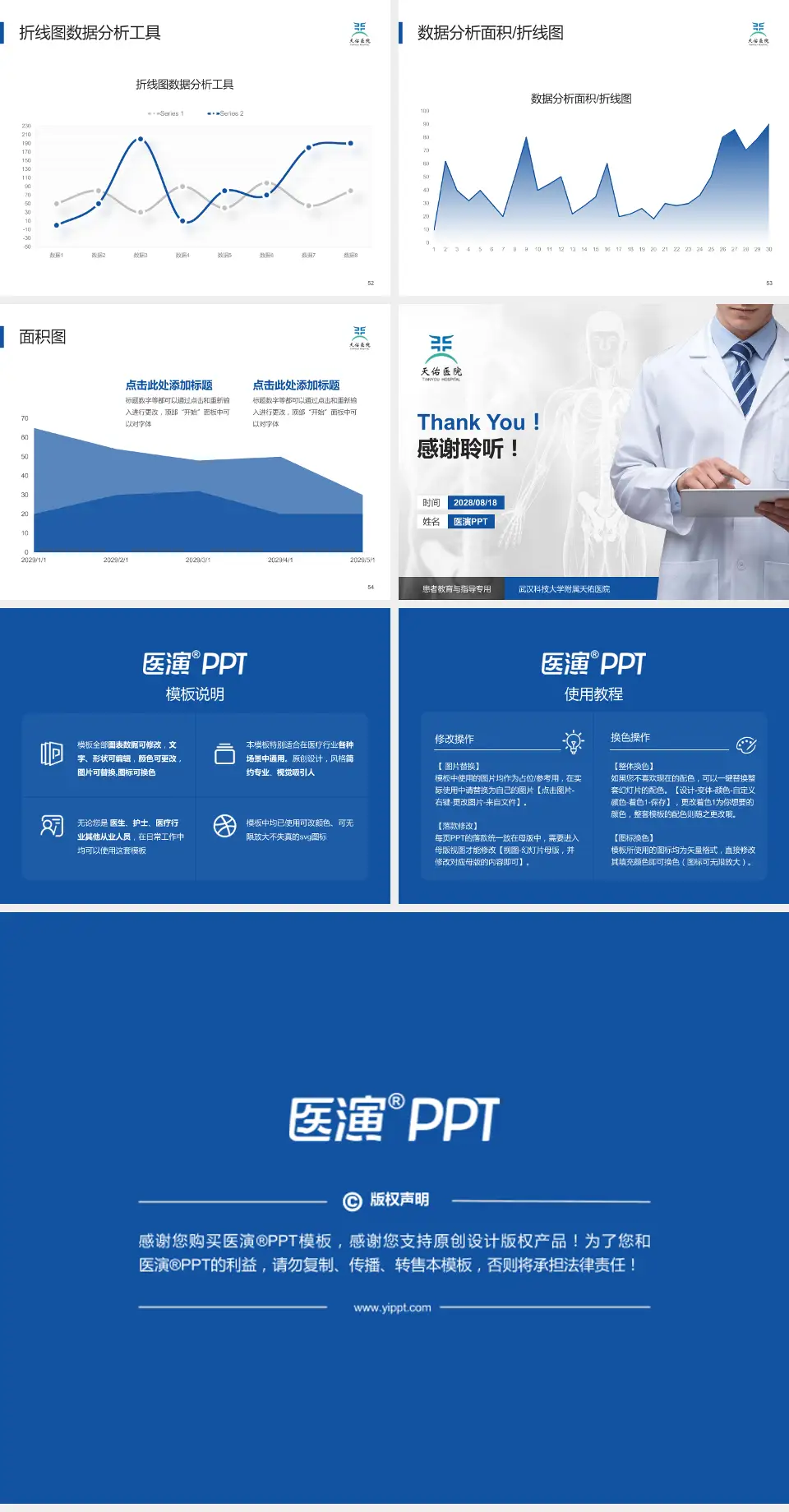 武汉科技大学附属天佑医院患者教育与指导PPT模板4:3格式幻灯片预览图7