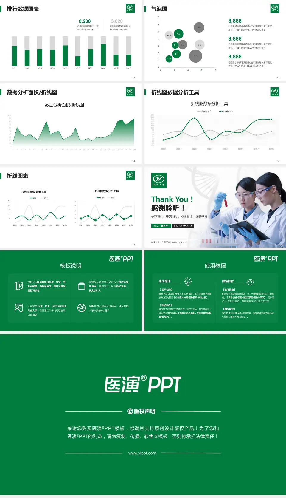 荆州市第二人民医院科研成果展示PPT模板16:9格式幻灯片预览图6