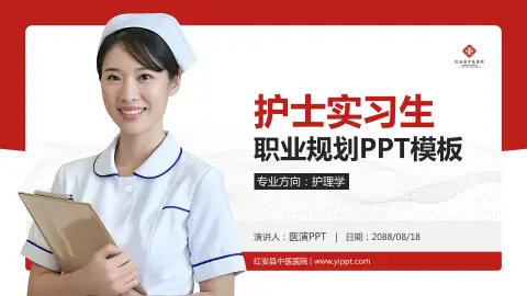 红安县中医医院护理专业职业生涯规划PPT模板