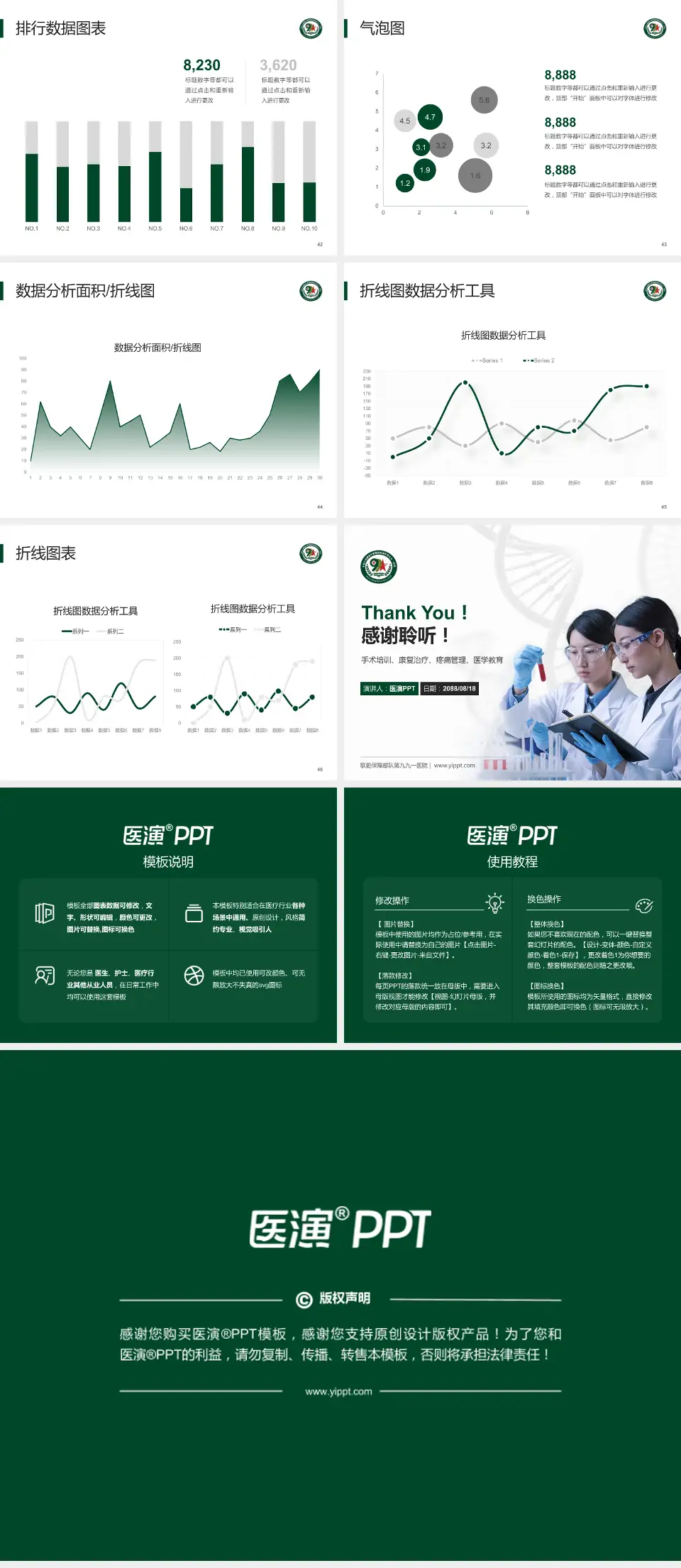 联勤保障部队第九九一医院科研成果展示PPT模板4:3格式幻灯片预览图6