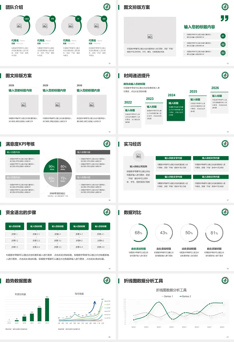 武汉市中心医院后湖院区培训与教育PPT模板16:9格式幻灯片预览图3